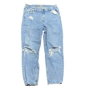Abercrombie & Fitch The Dad High Rise Size 33‎ / 16R Straight Leg Denim Jeans